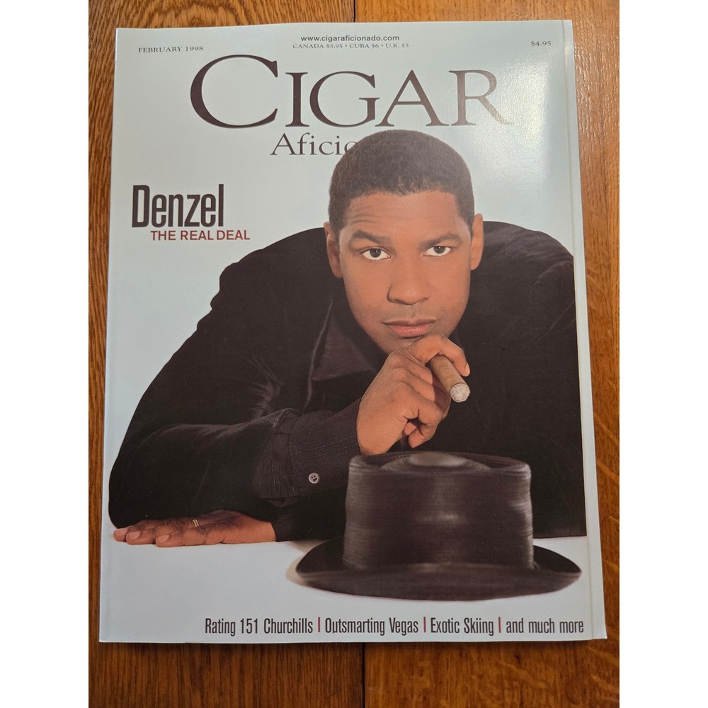 Vintage Cigar Aficionado Magazine February 1998 Denzel Washington Cover Story
